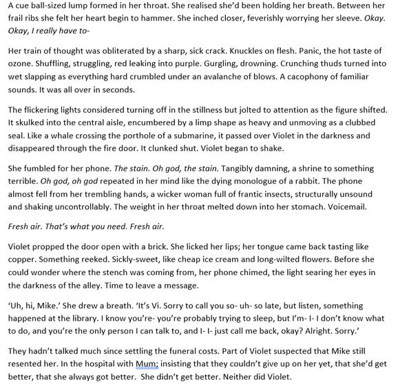 Excerpt from The Violet Cycle.